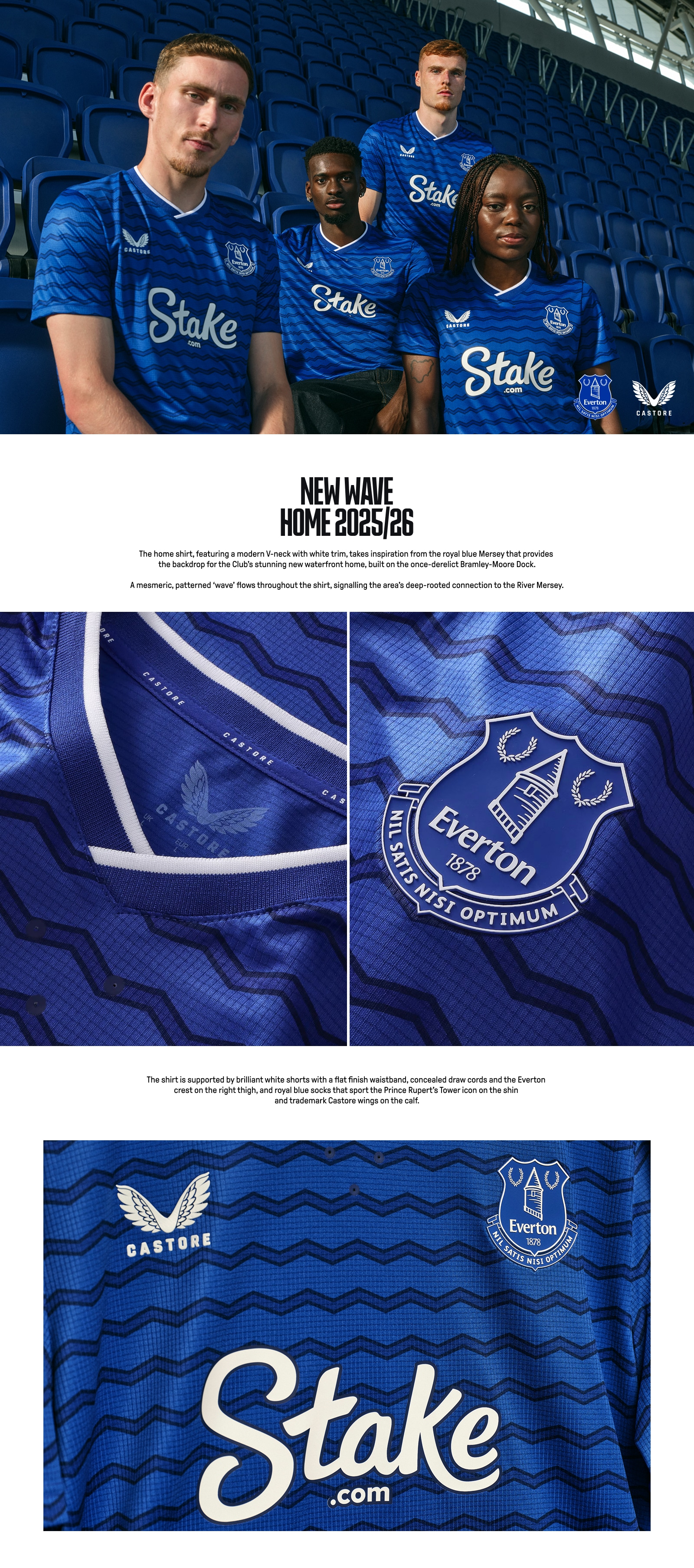 Everton Castore Home Replica Shirt 2025-26 with Grealish 18 printing